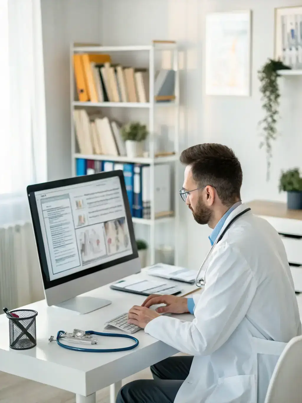 An image of a doctor reviewing a patient's personalized report generated by Nymara, emphasizing the ease of understanding and actionable insights.